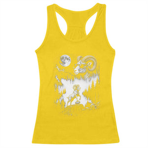 Cool Ram Wearing Sunglasses Moon Nature Vintage Graphic Racerback Tank Top TS12 Daisy Print Your Wear