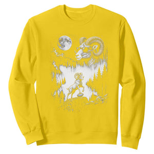 Cool Ram Wearing Sunglasses Moon Nature Vintage Graphic Sweatshirt TS12 Daisy Print Your Wear