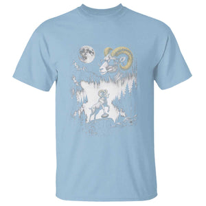 Cool Ram Wearing Sunglasses Moon Nature Vintage Graphic T Shirt TS12 Light Blue Print Your Wear