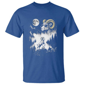 Cool Ram Wearing Sunglasses Moon Nature Vintage Graphic T Shirt TS12 Royal Blue Print Your Wear