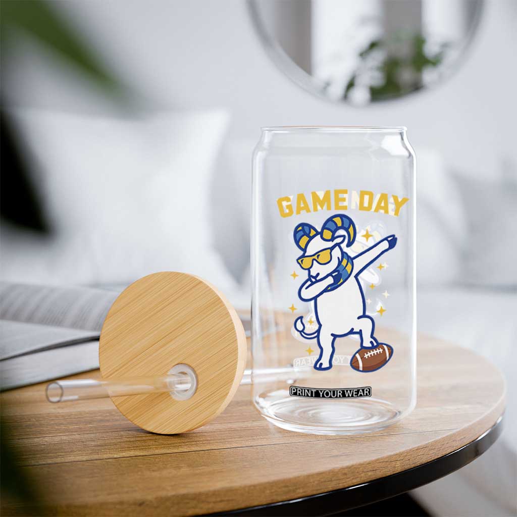 Funny Dabbing Ram Glass Can Los Angeles Sports Fan Gift TS12 Print Your Wear