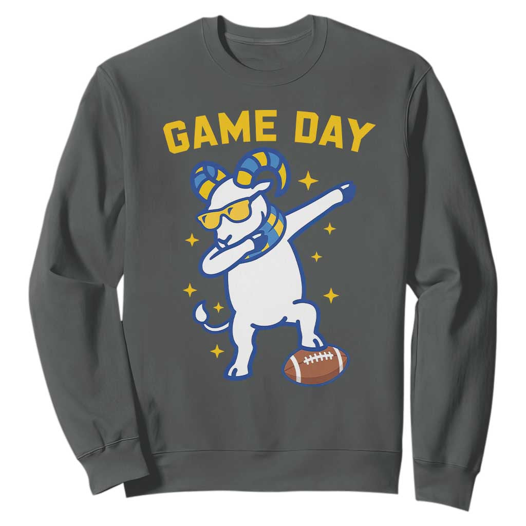 Funny Dabbing Ram Sweatshirt Los Angeles Sports Fan Gift TS12 Dark Heather Print Your Wear