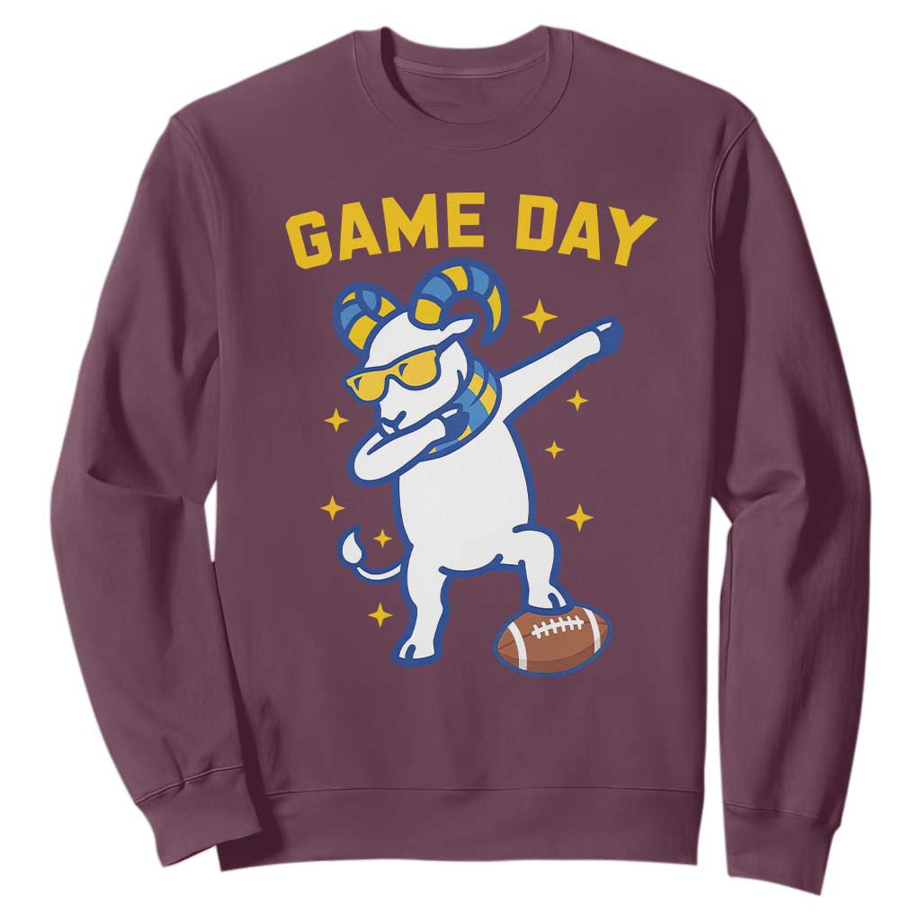 Funny Dabbing Ram Sweatshirt Los Angeles Sports Fan Gift TS12 Maroon Print Your Wear