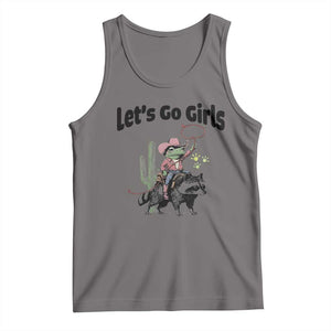 Cowboy Frog Riding Raccoon Tank Top Let's Go Girls TS12 Deep Heather Print Your Wear