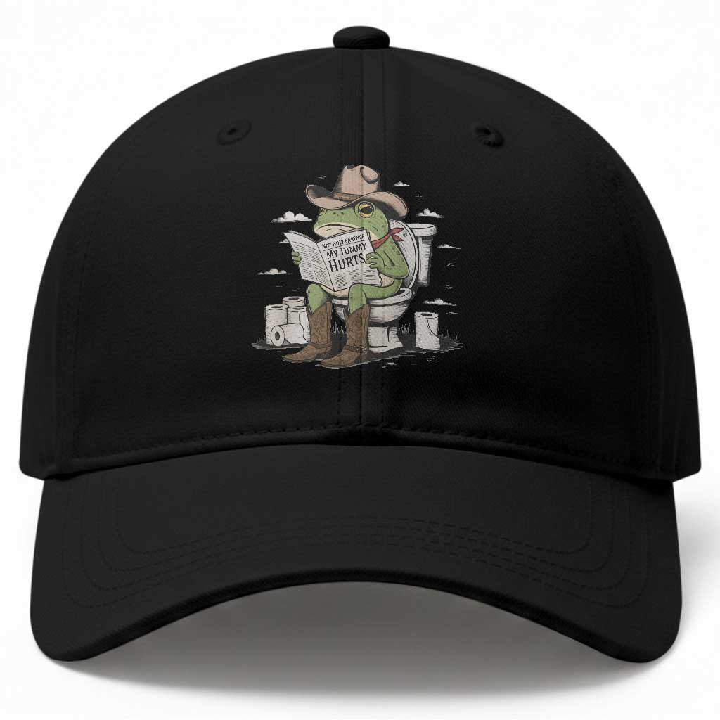 Funny Cowboy Frog Baseball Cap Not Now Partner My Tummy Hurts TS12 Print Your Wear