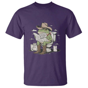 Funny Cowboy Frog T Shirt Not Now Partner My Tummy Hurts TS12 Purple Print Your Wear