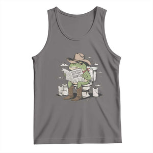 Funny Cowboy Frog Tank Top Not Now Partner My Tummy Hurts TS12 Deep Heather Print Your Wear