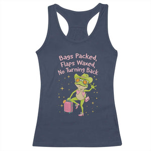 Funny Girls Trip Frog Racerback Tank Top Bags Packed Flaps Waxed TS12 Navy Print Your Wear