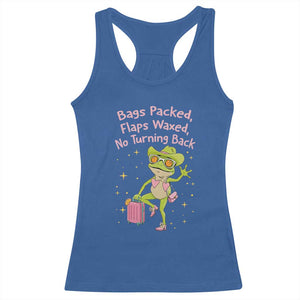 Funny Girls Trip Frog Racerback Tank Top Bags Packed Flaps Waxed TS12 Royal Blue Print Your Wear
