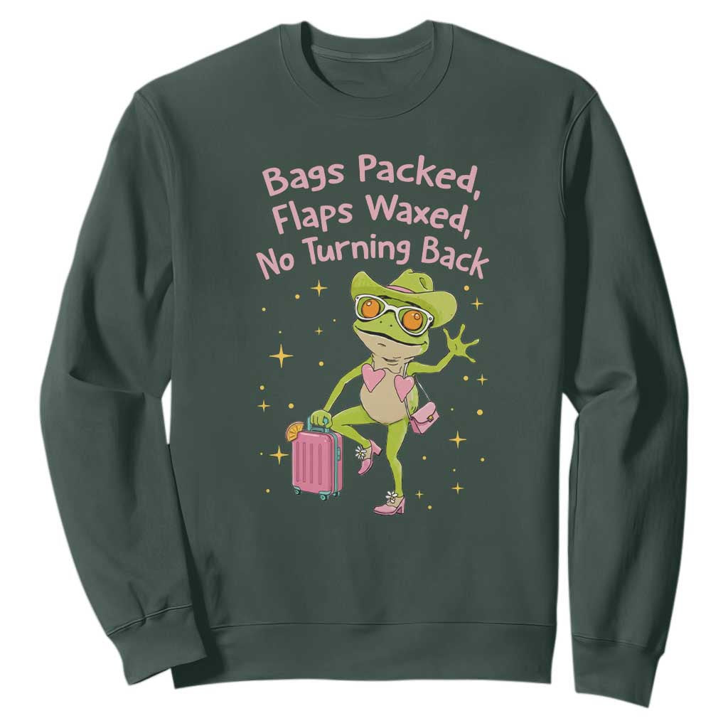 Funny Girls Trip Frog Sweatshirt Bags Packed Flaps Waxed TS12 Dark Forest Green Print Your Wear