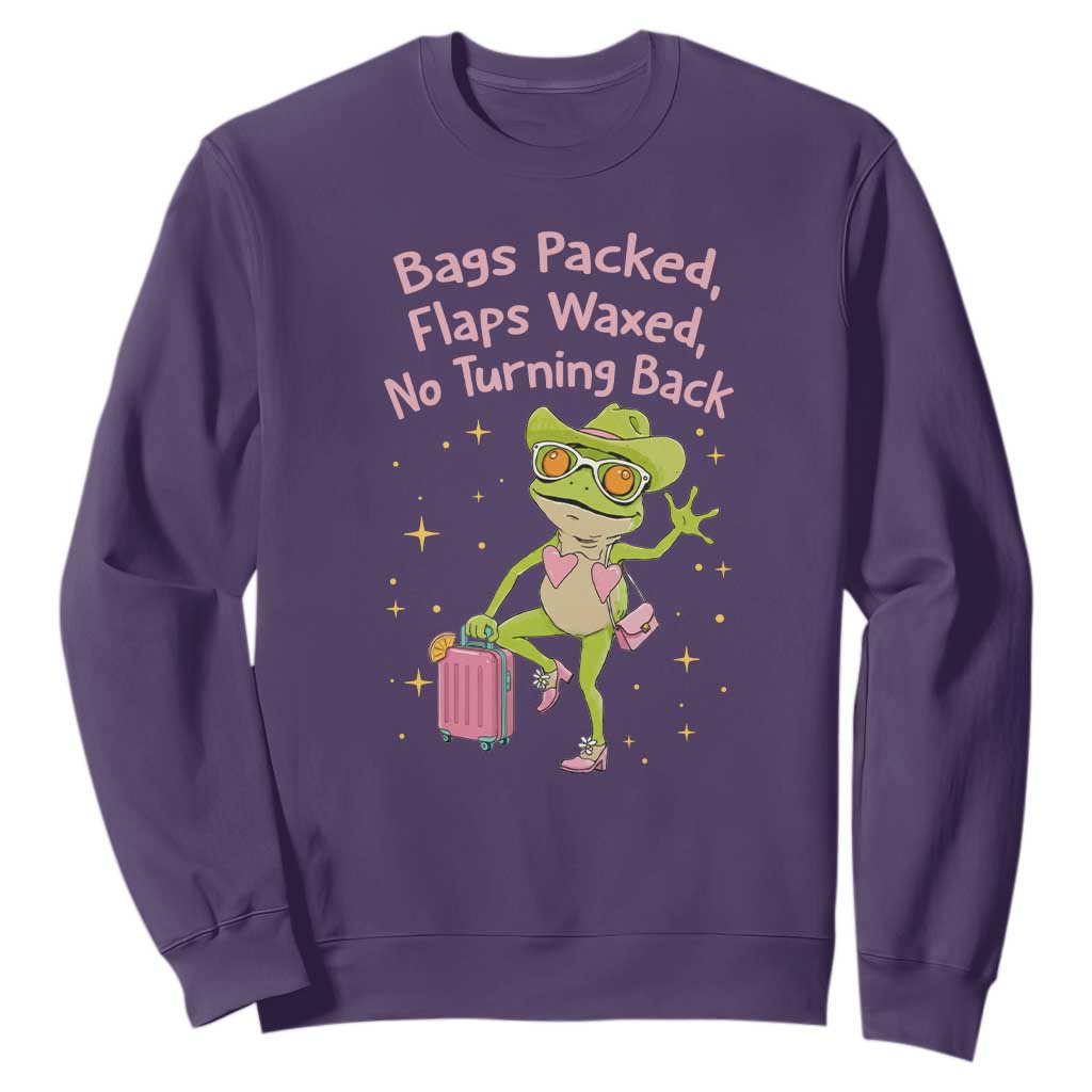 Funny Girls Trip Frog Sweatshirt Bags Packed Flaps Waxed TS12 Purple Print Your Wear