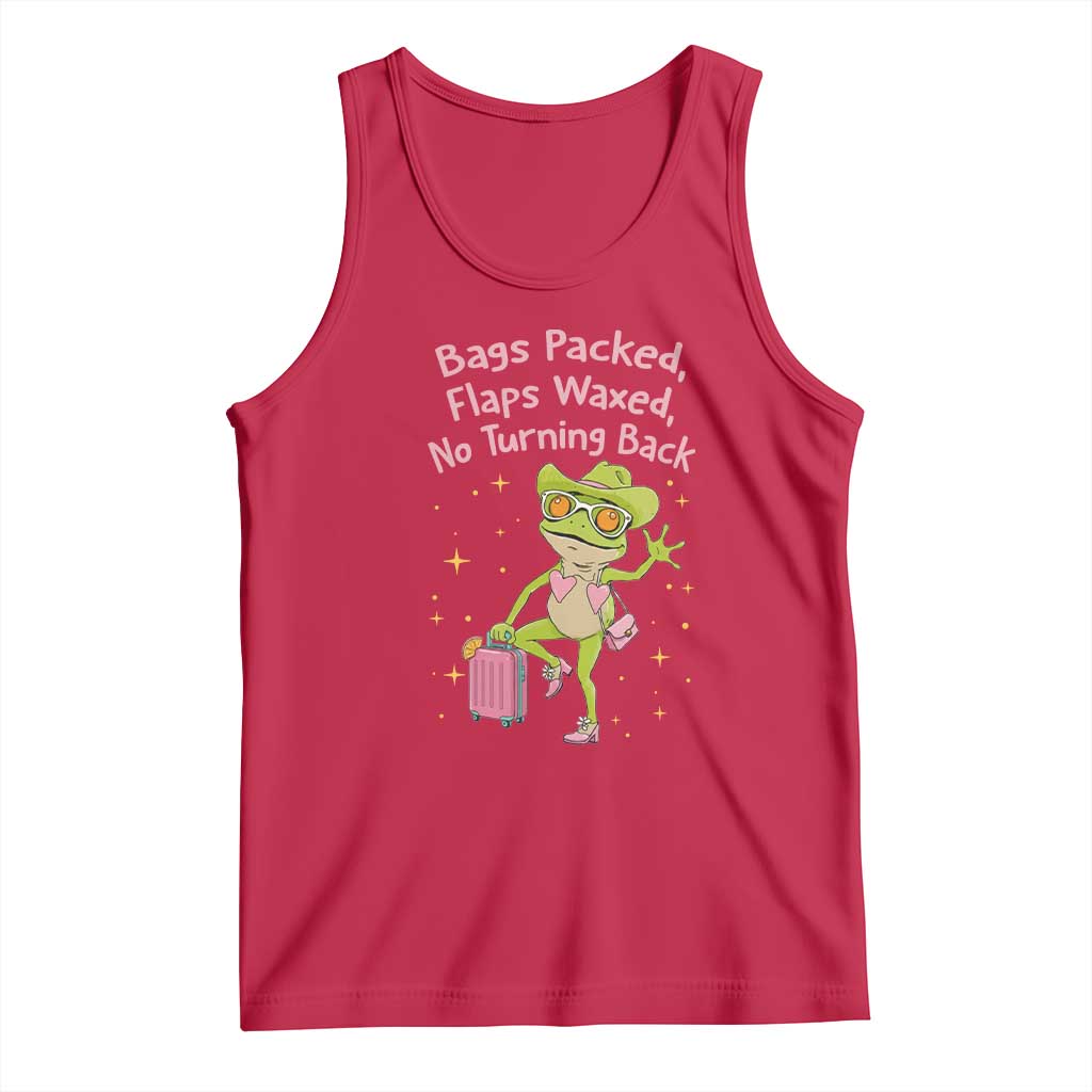 Funny Girls Trip Frog Tank Top Bags Packed Flaps Waxed TS12 Red Print Your Wear