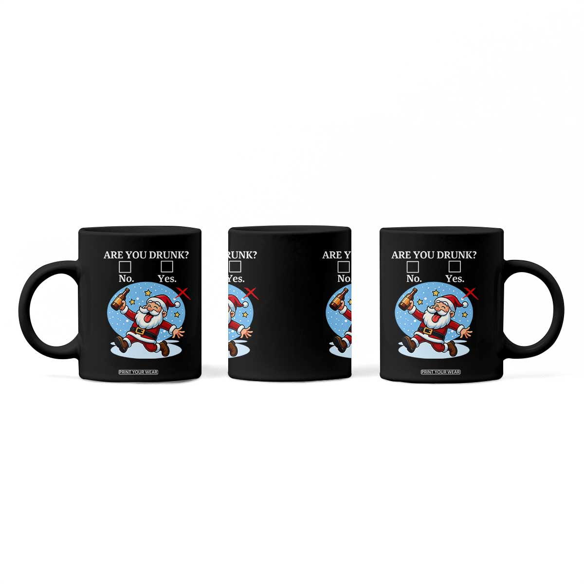 Funny Christmas Drinking Coffee Mug Are you Drunk Santa TS12 Print Your Wear