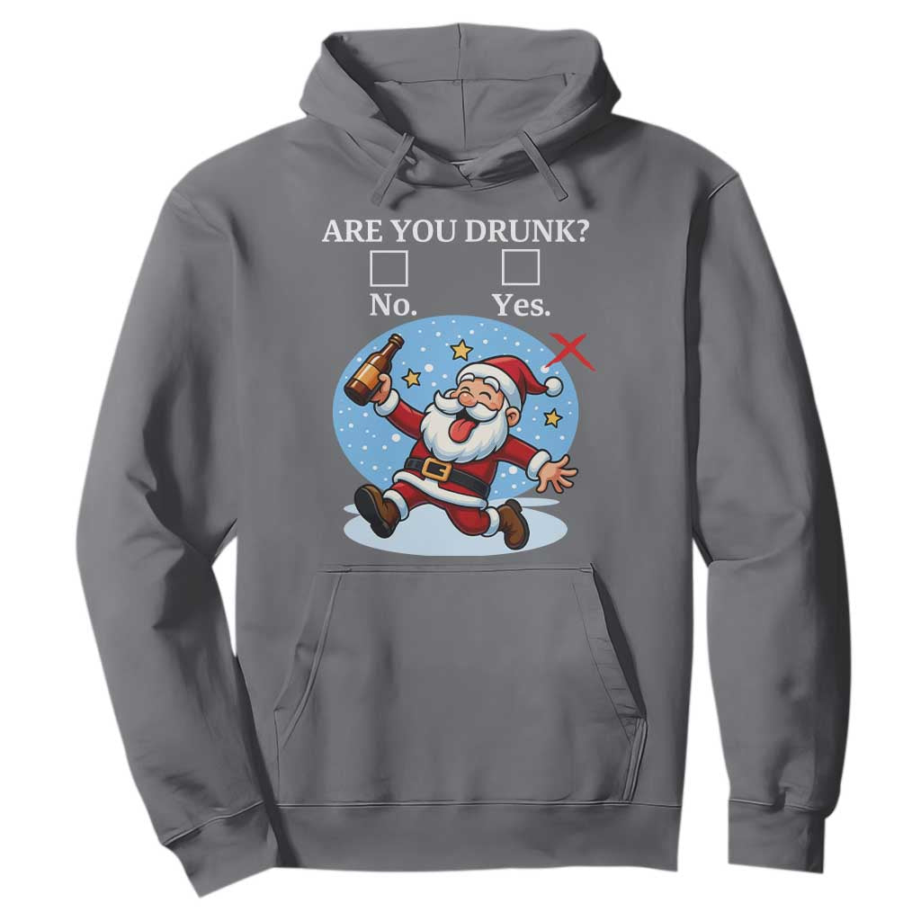 Funny Christmas Drinking Hoodie Are you Drunk Santa TS12 Charcoal Print Your Wear
