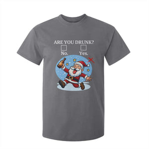 Funny Christmas Drinking T Shirt For Kid Are you Drunk Santa TS12 Charcoal Print Your Wear