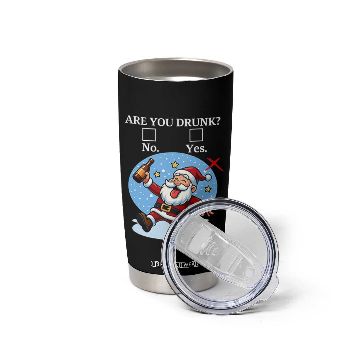 Funny Christmas Drinking Tumbler Cup Are you Drunk Santa TS12 Print Your Wear