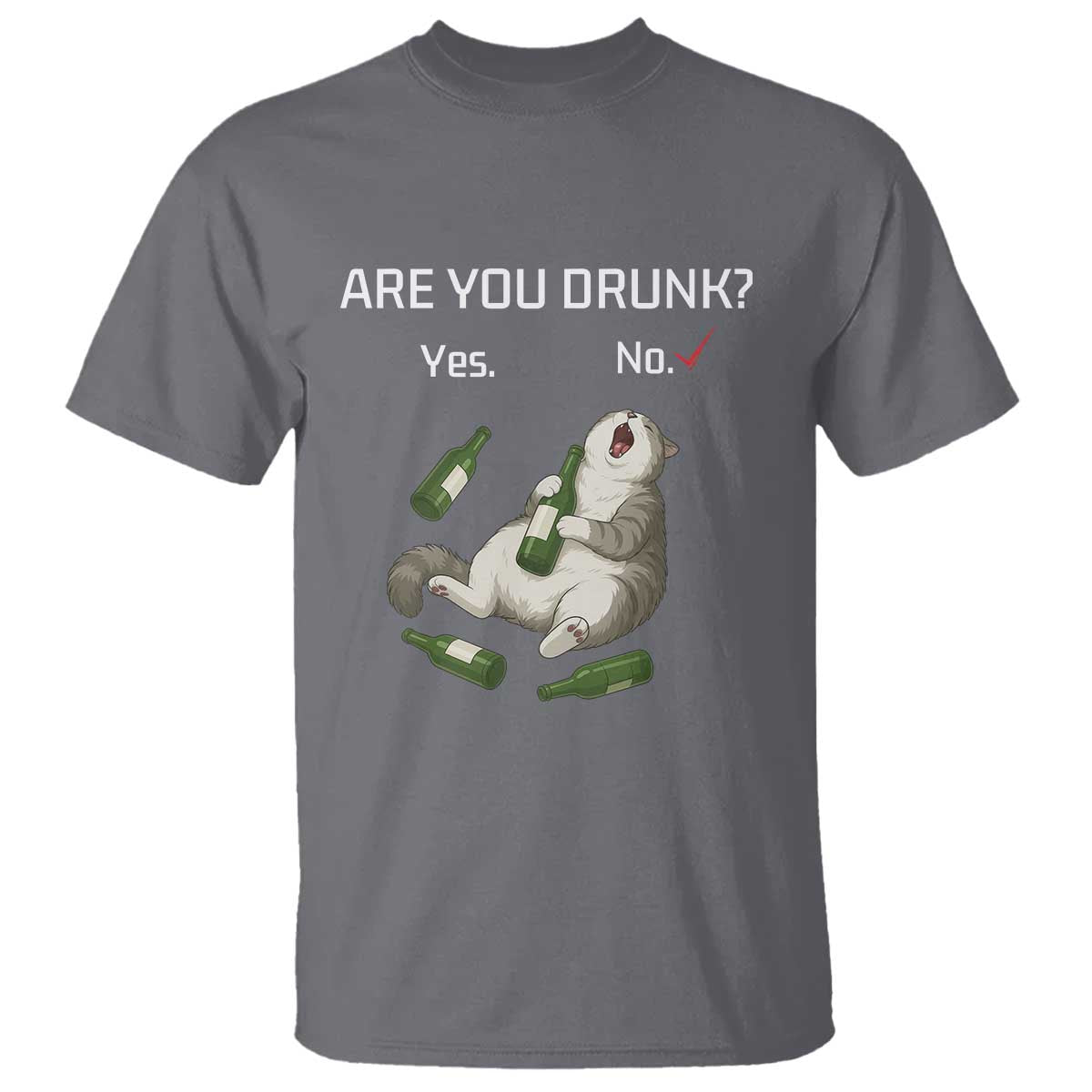 Cat Lover Humor T Shirt Are You Drunk Funny Beer Gift TS12 Charcoal Print Your Wear