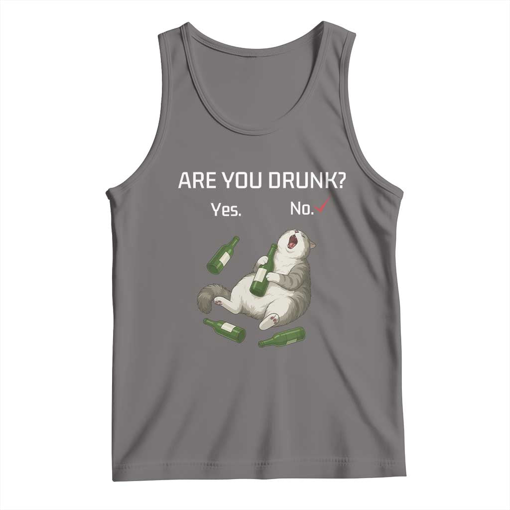 Cat Lover Humor Tank Top Are You Drunk Funny Beer Gift TS12 Deep Heather Print Your Wear