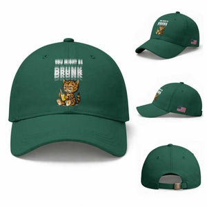 Funny Cat Drinking Beer Baseball Cap You Might Be Drunk TS12 Baseball Cap Universal Fit Irish Green Print Your Wear