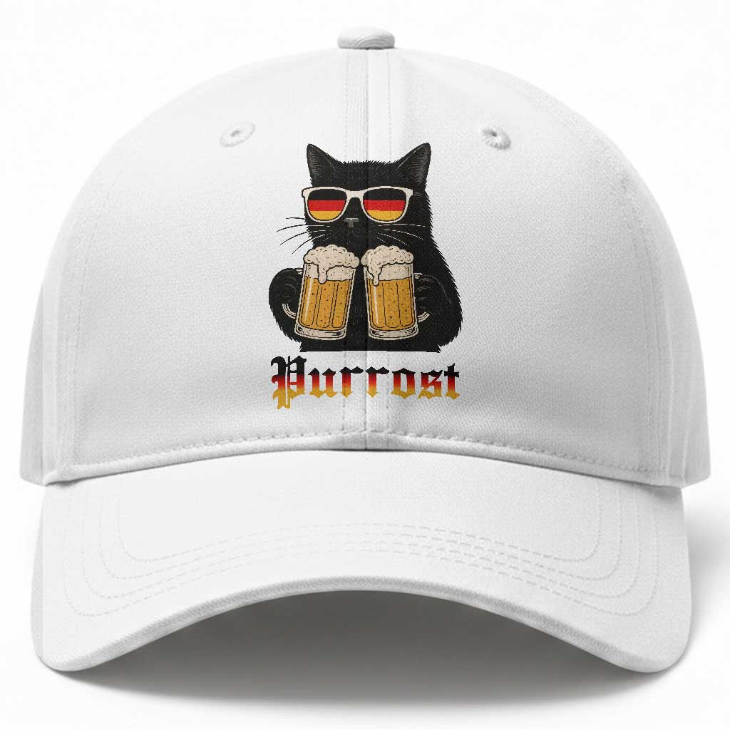 Oktoberfest Prost Cat Drinking Baseball Cap Funny Purrost German Beer Gift TS12 Print Your Wear
