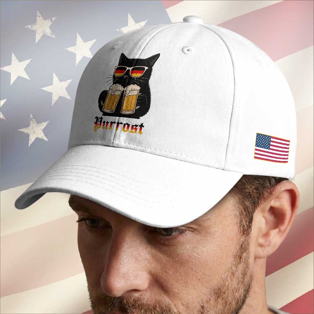 Oktoberfest Prost Cat Drinking Baseball Cap Funny Purrost German Beer Gift TS12 Print Your Wear