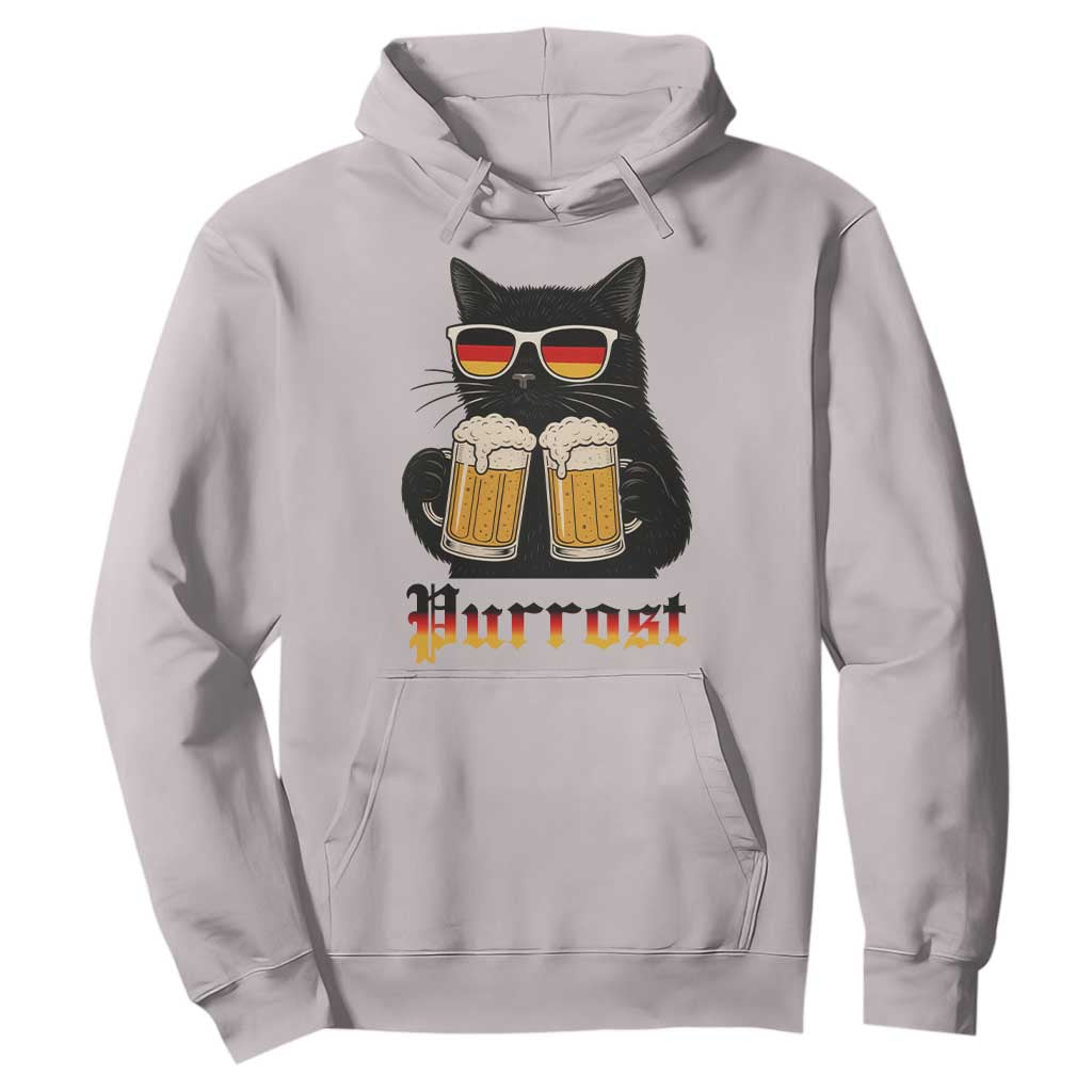 Oktoberfest Prost Cat Drinking Hoodie Funny Purrost German Beer Gift TS12 Ice Gray Print Your Wear