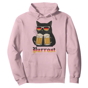 Oktoberfest Prost Cat Drinking Hoodie Funny Purrost German Beer Gift TS12 Light Pink Print Your Wear
