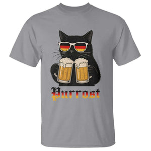 Oktoberfest Prost Cat Drinking T Shirt Funny Purrost German Beer Gift TS12 Sport Gray Print Your Wear