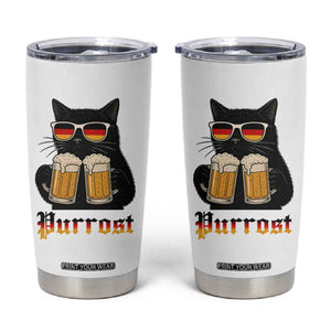 Oktoberfest Prost Cat Drinking Tumbler Cup Funny Purrost German Beer Gift TS12 White Print Your Wear