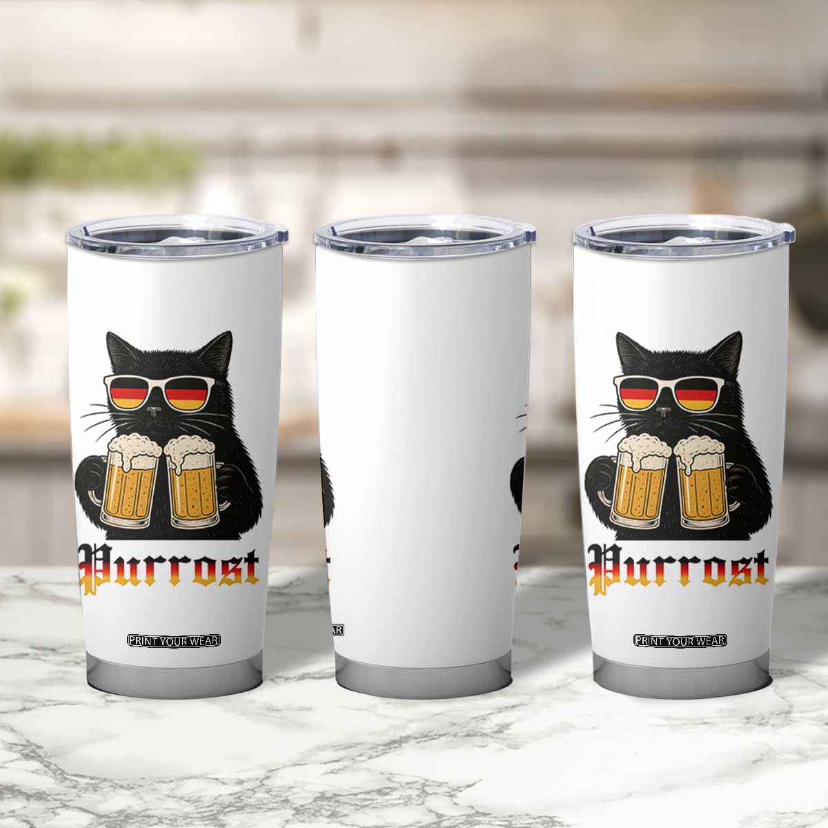 Oktoberfest Prost Cat Drinking Tumbler Cup Funny Purrost German Beer Gift TS12 Print Your Wear