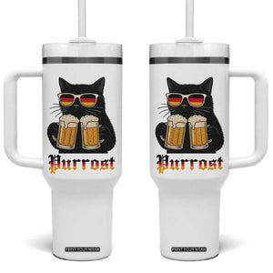 Oktoberfest Prost Cat Drinking Tumbler With Handle Funny Purrost German Beer Gift TS12 One Size: 40 oz White Print Your Wear