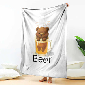 Funny Drinking Lover Throw Blanket Bear In Beer Glass TS12 Print Your Wear