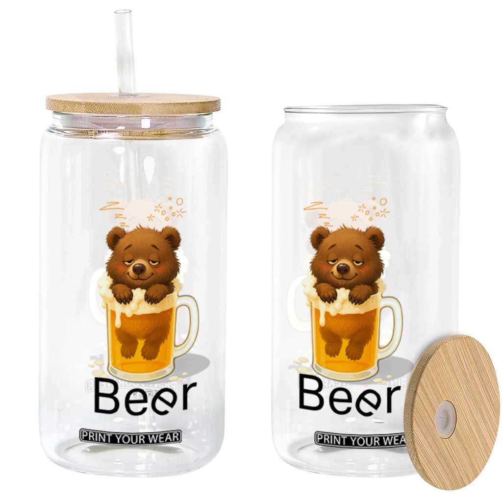 Funny Drinking Lover Glass Can Bear In Beer Glass TS12 Print Your Wear