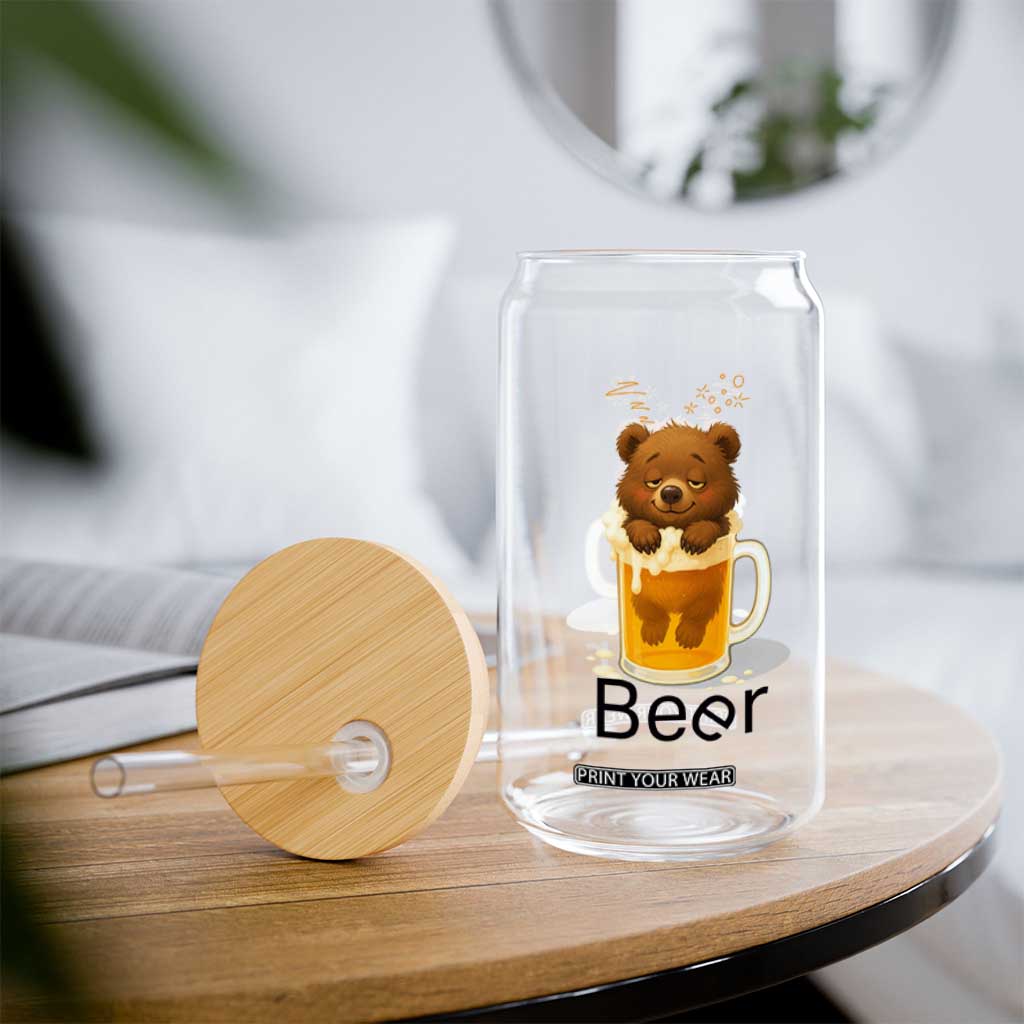 Funny Drinking Lover Glass Can Bear In Beer Glass TS12 Print Your Wear