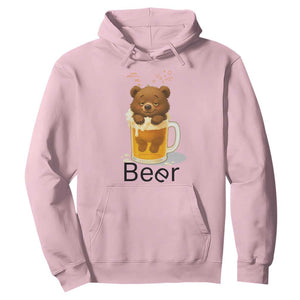 Funny Drinking Lover Hoodie Bear In Beer Glass TS12 Light Pink Print Your Wear