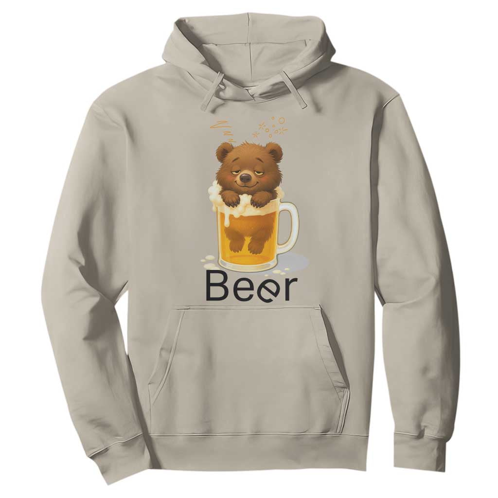 Funny Drinking Lover Hoodie Bear In Beer Glass TS12 Sand Print Your Wear