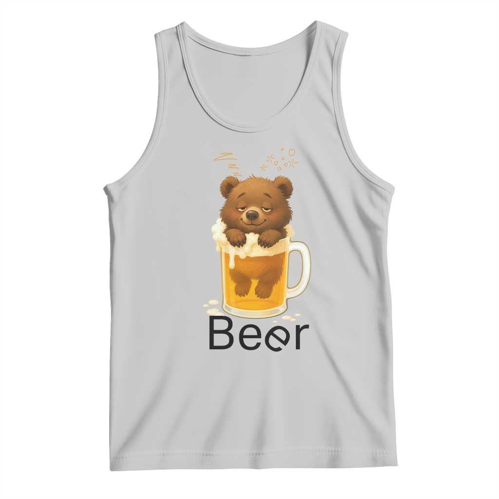 Funny Drinking Lover Tank Top Bear In Beer Glass TS12 Ash Print Your Wear