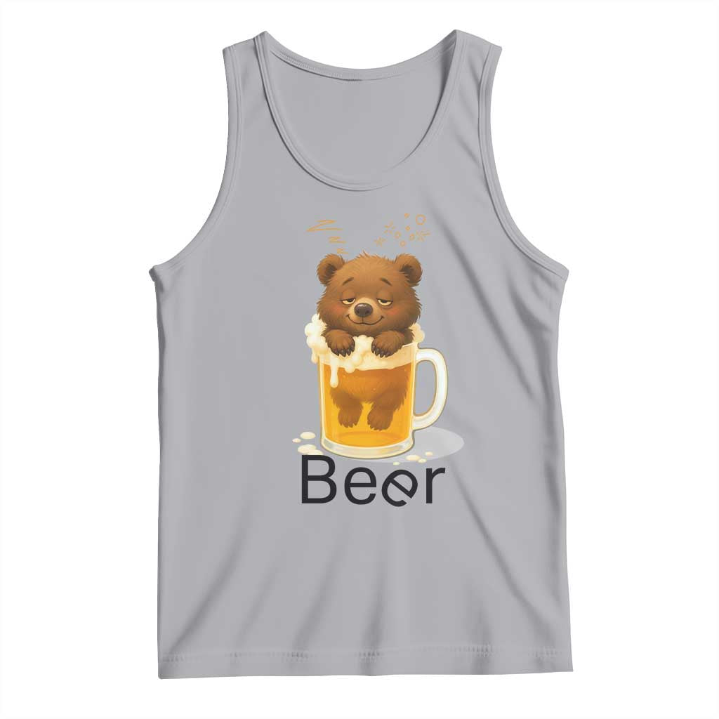Funny Drinking Lover Tank Top Bear In Beer Glass TS12 Athletic Heather Print Your Wear