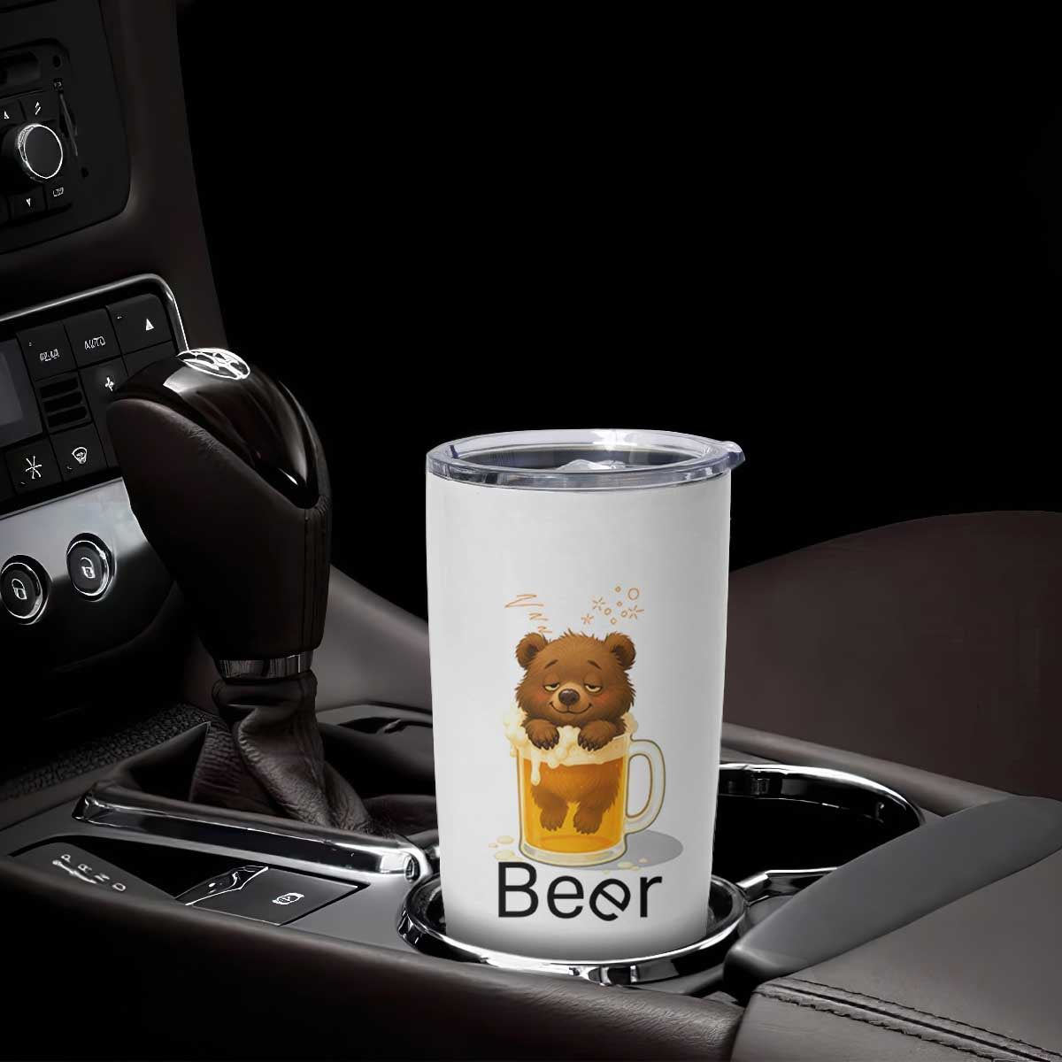 Funny Drinking Lover Tumbler Cup Bear In Beer Glass TS12 Print Your Wear