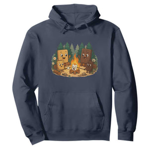 Funny Smores Camping Hoodie Marshmallow Chocolate Fire TS12 Navy Print Your Wear