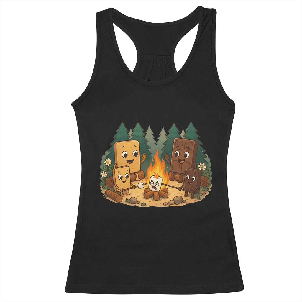 Funny Smores Camping Racerback Tank Top Marshmallow Chocolate Fire TS12 Black Print Your Wear
