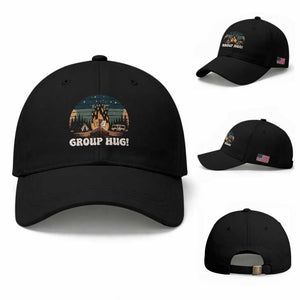 Funny Smores Camping Baseball Cap Group Hug TS12 Baseball Cap Universal Fit Black Print Your Wear
