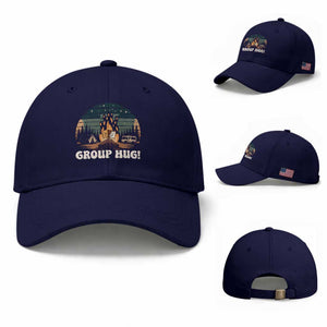 Funny Smores Camping Baseball Cap Group Hug TS12 Baseball Cap Universal Fit Dark Blue Print Your Wear