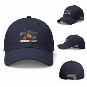 Funny Smores Camping Baseball Cap Group Hug TS12 Baseball Cap Universal Fit Navy Print Your Wear