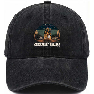 Funny Smores Camping Washed Cotton Baseball Cap Group Hug TS12 Print Your Wear