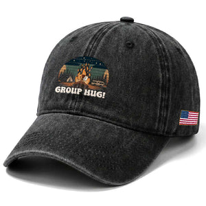Funny Smores Camping Washed Cotton Baseball Cap Group Hug TS12 Print Your Wear