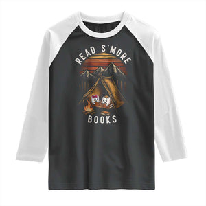 Book Lover Gift Raglan Shirt Read Smore Books Camping Humor TS12 Black White Print Your Wear