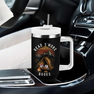 Book Lover Gift Tumbler With Handle Read Smore Books Camping Humor TS12 Print Your Wear