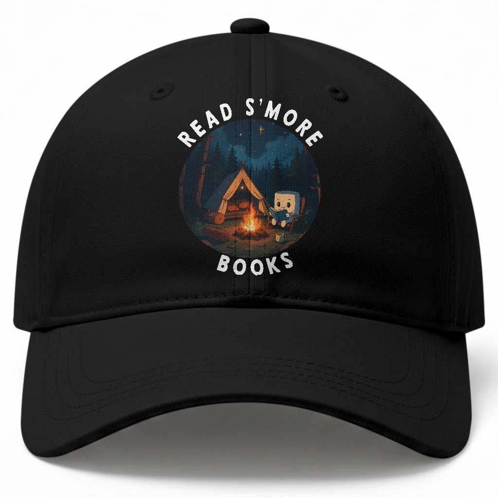 Camping Lover Baseball Cap Read Smore Books Funny Smores TS12 Print Your Wear