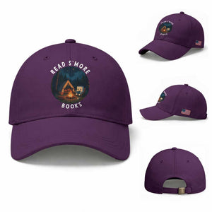 Camping Lover Baseball Cap Read Smore Books Funny Smores TS12 Baseball Cap Universal Fit Purple Print Your Wear